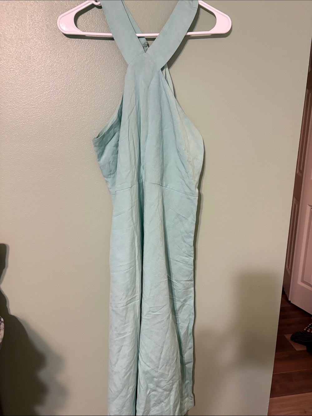 Ann Taylor Factory Light Aqua Cross-Back Maxi